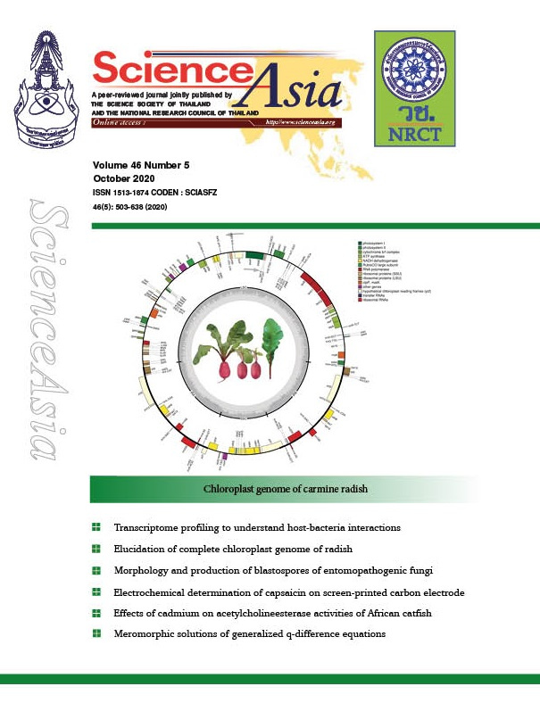 Journal of The Science Society of Thailand : Chloroplast genome of carmine radish